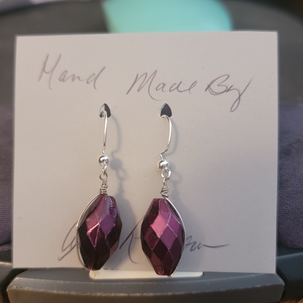 Elegant Purple Drop Earrings